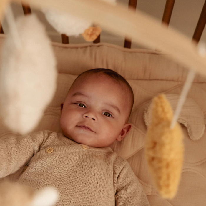 Mobieltje & mobieltjeshouder - Beige Newborn Natural - Little Dutch