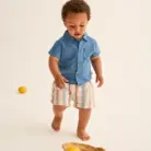 Muslin Shorts Roy - Stripes - My Little Cozmo