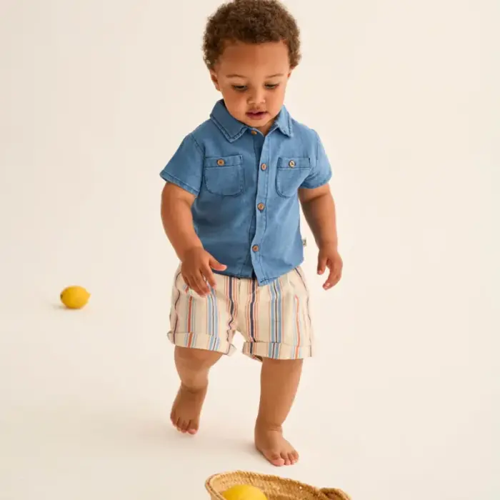 Muslin Shorts Roy - Stripes - My Little Cozmo Muslin Shorts Roy - Stripes - My Little Cozmo