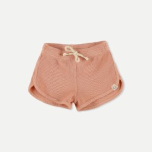 Organic Waffle Baby Shorts - Pink - My Little Cozmo