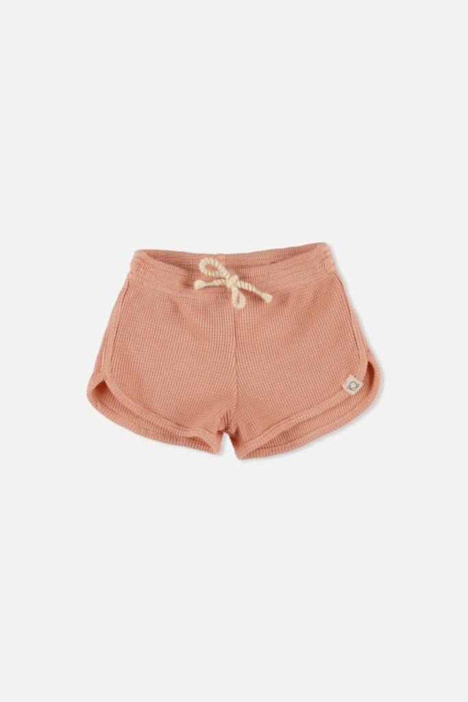Organic Waffle Baby Shorts - Pink - My Little Cozmo