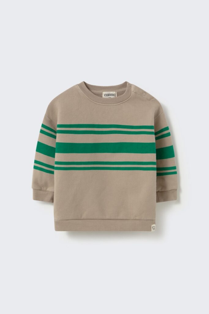 Oslo Striped Sweatshirt - Stone - My Little Cozmo