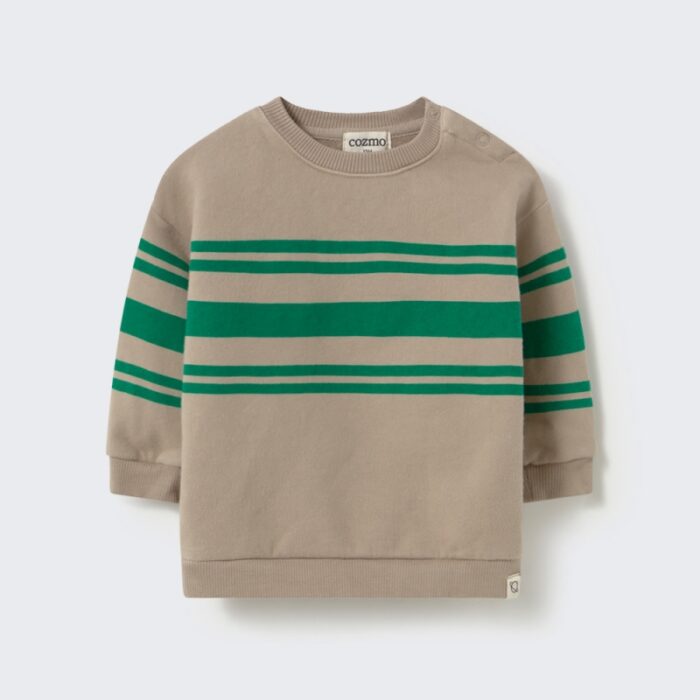 Oslo Striped Sweatshirt - Stone - My Little Cozmo Oslo Striped Sweatshirt - Stone - My Little Cozmo