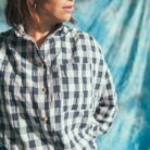Oversized Blouse Big Vichy Antraciet ADULT - Mundo Melocoton