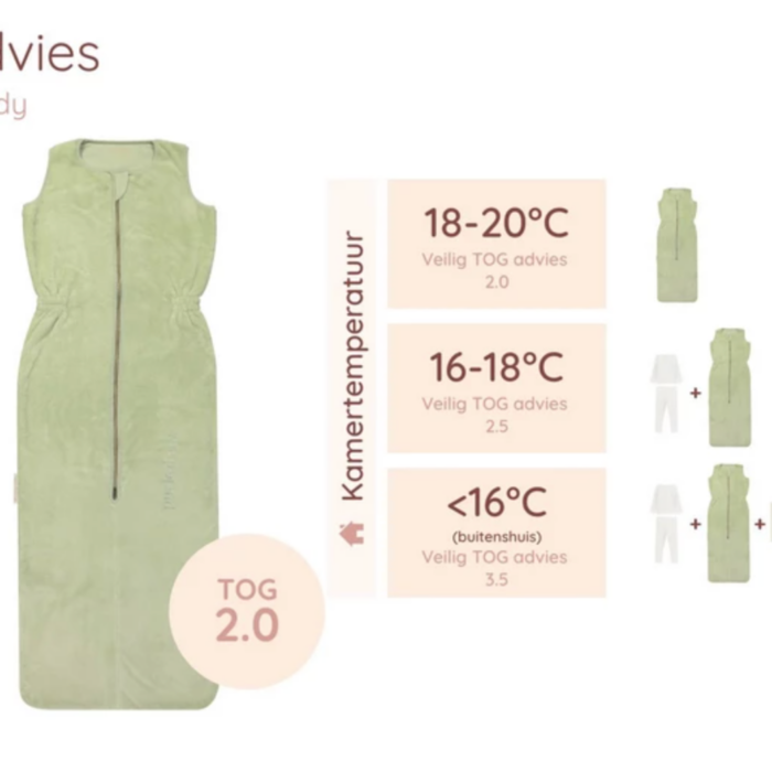 Peuterslaapzak >2,5J - Teddy Olive - Puckababy