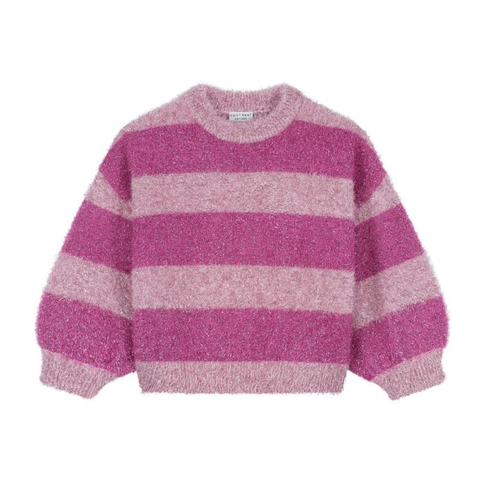 Pink Glitter Stripe Sweater - Daily Brat Pink Glitter Stripe Sweater - Daily Brat