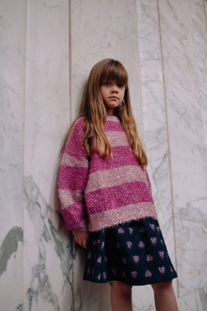 Pink Glitter Stripe Sweater - Daily Brat Pink Glitter Stripe Sweater - Daily Brat