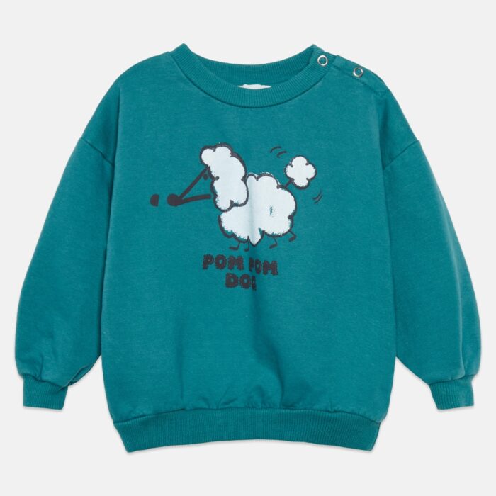 Pom pom dog baby sweatshirt - Turquesa - Weekend House Kids