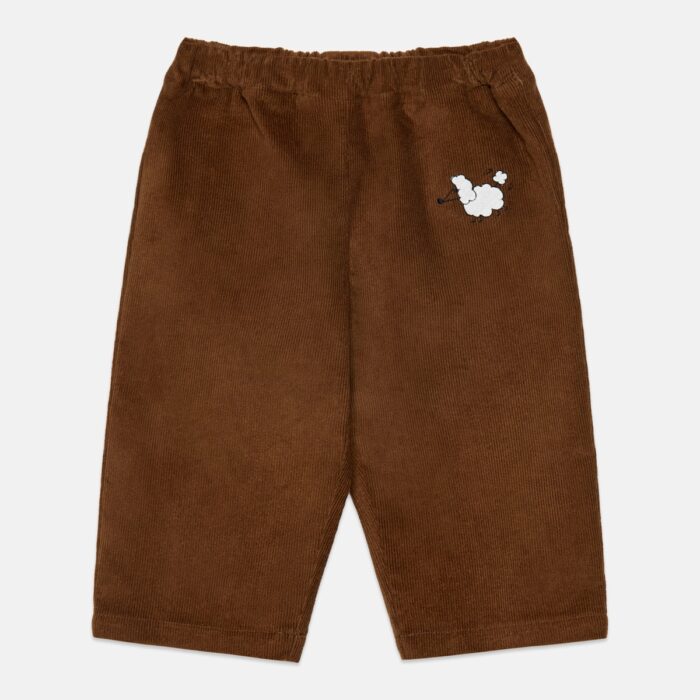 Pom pom dog corduroy baby pants - Brown - Weekend House Kids