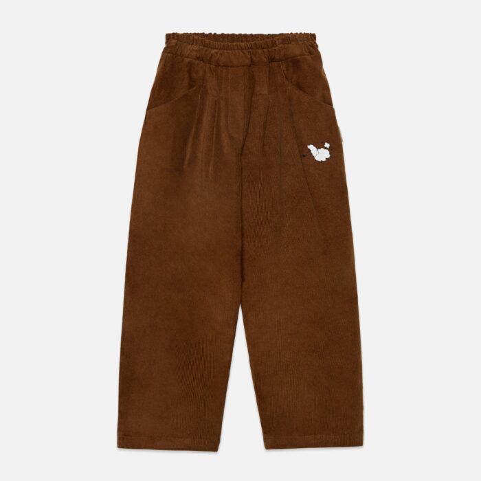 Pom pom dog corduroy pants - Brown - Weekend House Kids Pom pom dog corduroy pants - Brown - Weekend House Kids