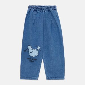 Pom pom dog denim pants - Blue - Weekend House Kids