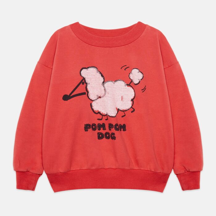 Pom pom dog sweatshirt - Red - Weekend House Kids Pom pom dog sweatshirt - Red - Weekend House Kids