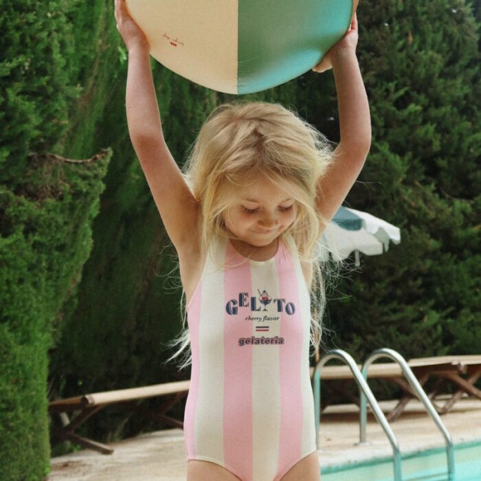 Pomia Swimsuit - Candy Rose Stripe - Konges Slojd Pomia Swimsuit - Candy Rose Stripe - Konges Slojd