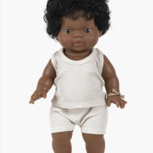 Poppenkleertjes - Geribbeld set met boxershort - Blanc - Minikane