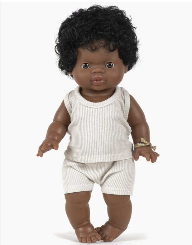 Poppenkleertjes - Geribbeld set met boxershort - Blanc - Minikane