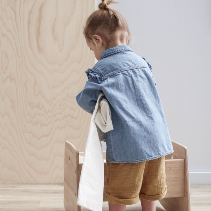 Poppenwieg Nature inclusief bedset - Kid's Concept