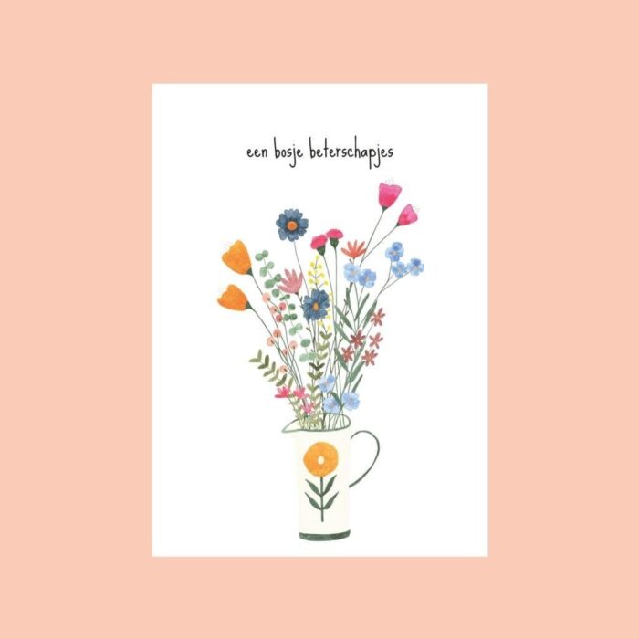 Postkaart - Bosje beterschapjes - Studio Bertha