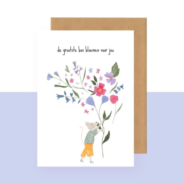 Postkaart - De Grootste Bos Bloemen - Studio Bertha