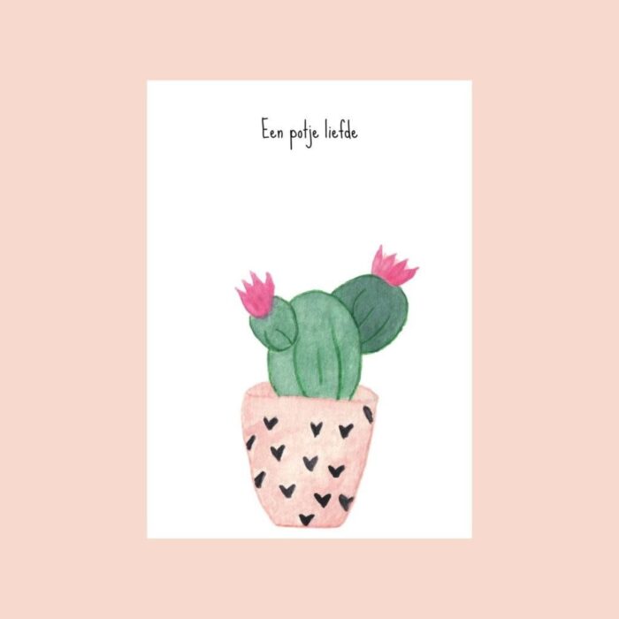 Postkaart - Een potje liefde - Studio Bertha
