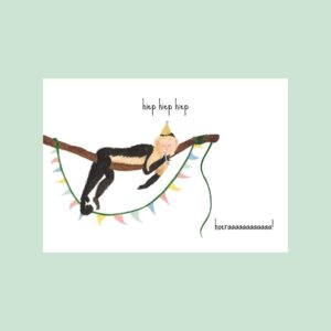 Postkaart - Hiep hiep hoera aap - Studio Bertha