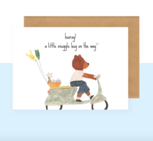 Postkaart - Hooray a little snuggle bug on the way- Studio Bertha