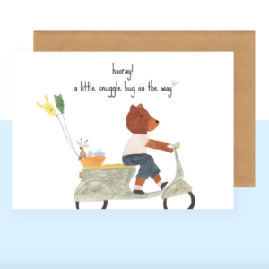 Postkaart - Hooray a little snuggle bug on the way- Studio Bertha