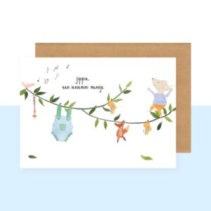 Postkaart - Jippie, een ieniemini mensje - Studio Bertha