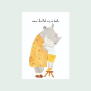 Postkaart - Mama's knuffels zijn de beste - Studio Bertha