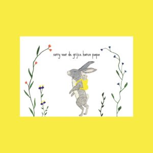 Postkaart - Sorry voor de grijze haren papa - Studio Bertha