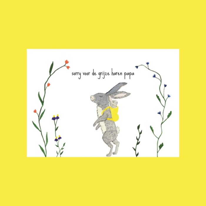 Postkaart - Sorry voor de grijze haren papa - Studio Bertha