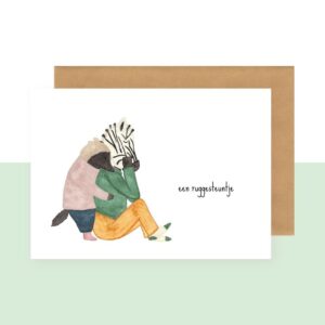 Postkaart - Een ruggesteuntje - Studio Bertha