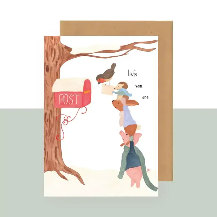Postkaart - Liefs van ons - Studio Bertha