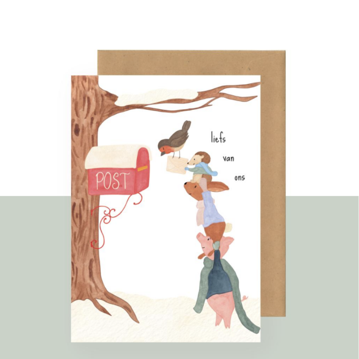 Postkaart - Liefs van ons - Studio Bertha