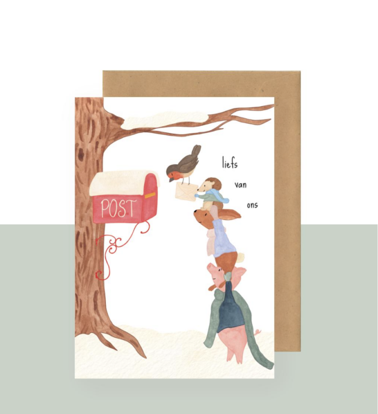Postkaart - Liefs van ons - Studio Bertha