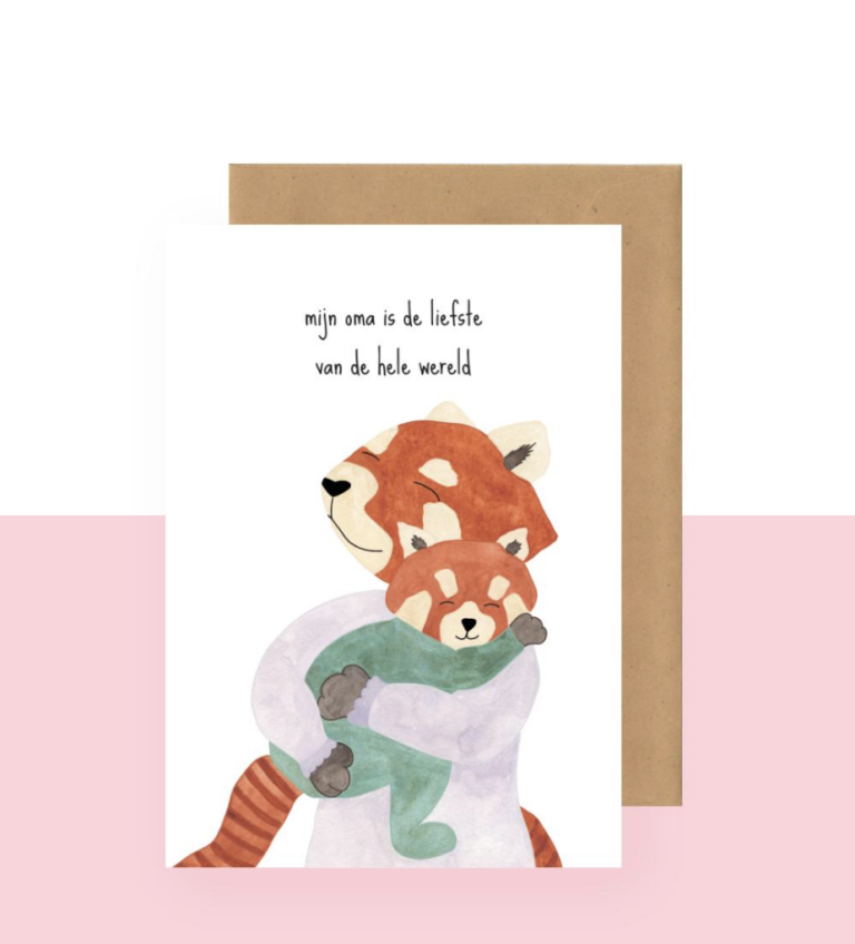 Postkaart - Mijn oma is de liefste van de hele wereld - Studio Bertha