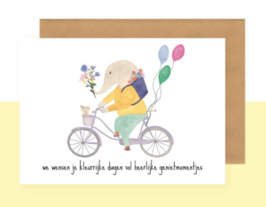 Postkaart - we wensen je kleurrijke dagen vol heerlijke genietmomentjes - Studio Bertha