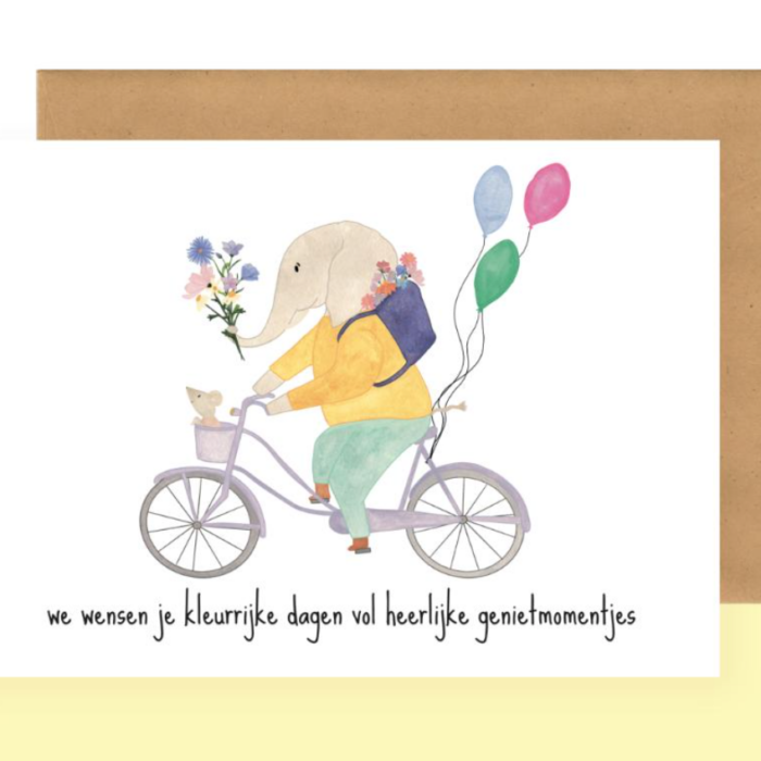 Postkaart - we wensen je kleurrijke dagen vol heerlijke genietmomentjes - Studio Bertha