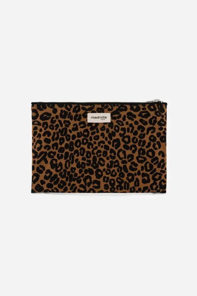 Pouch Barbette - Coton recyclé Léopard - Rive Droite