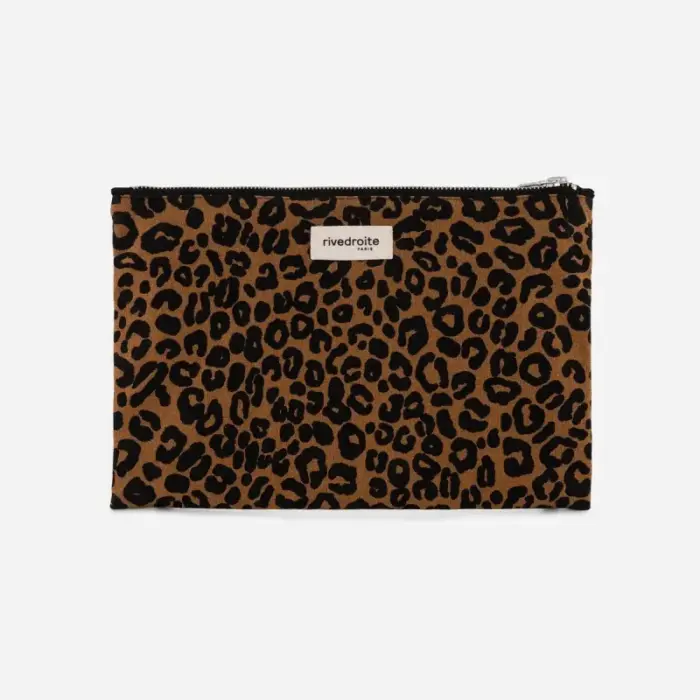 Pouch Barbette - Coton recyclé Léopard - Rive Droite