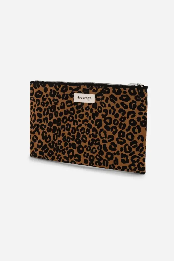 Pouch Barbette - Coton recyclé Léopard - Rive Droite Pouch Barbette - Coton recyclé Léopard - Rive Droite