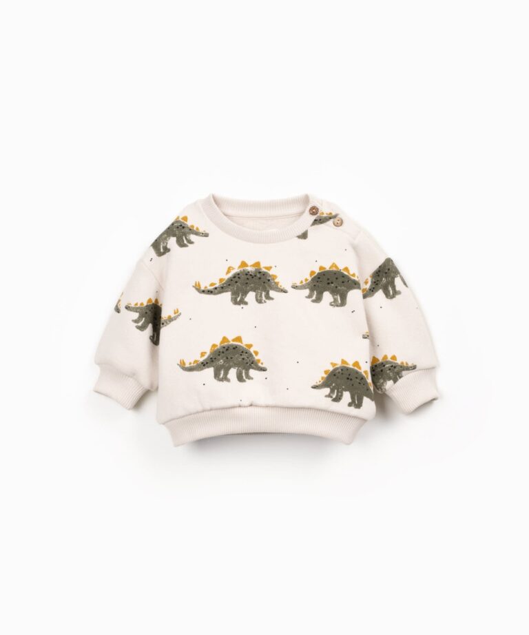 Printed Fleece Sweater - Dino - Play Up