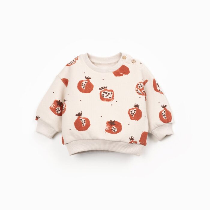 Printed Fleece Sweater - Pomegranate - Play Up Printed Fleece Sweater - Pomegranate - Play Up