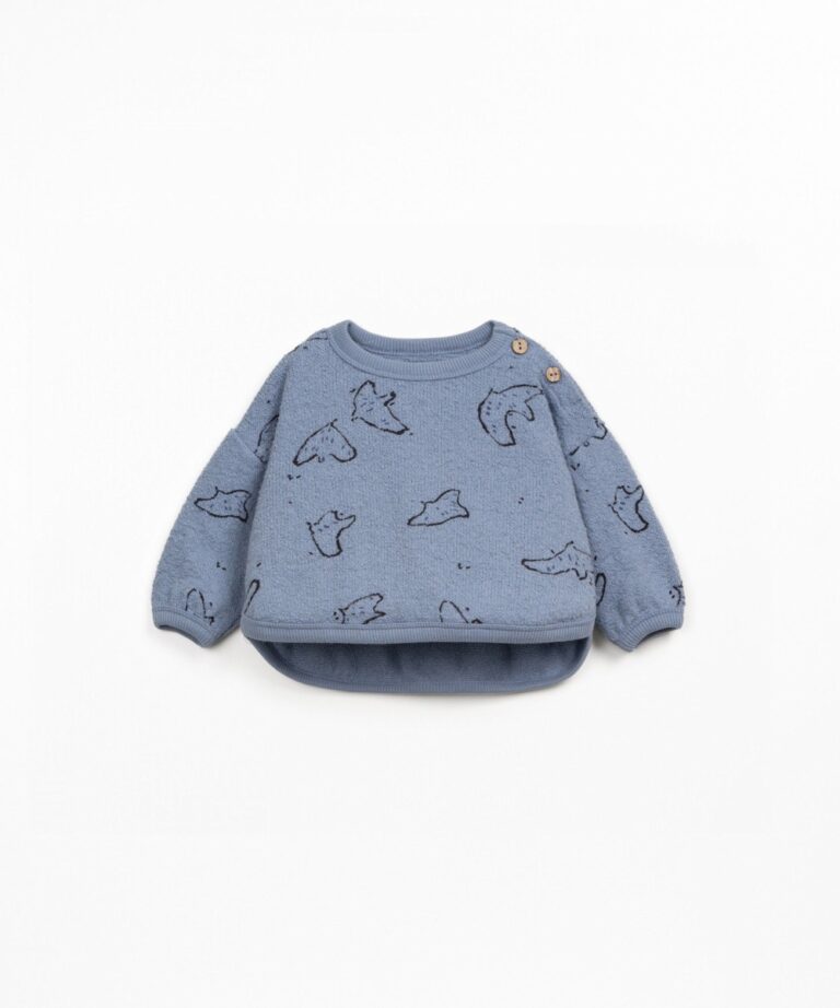 Printed Jersey Sweater - Watercolor - Play Up