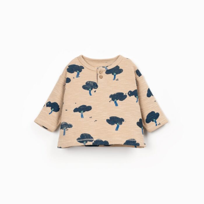 Printed Rib Flamé Ls T-Shirt - Skein - Play Up Printed Rib Flamé Ls T-Shirt - Skein - Play Up