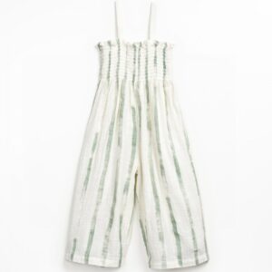 Printed Woven Jumpsuit - Green Stripes - Play Up