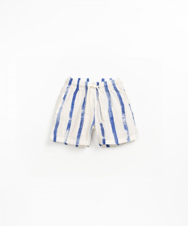 Printed Woven Shorts - Blue Stripes - Play Up