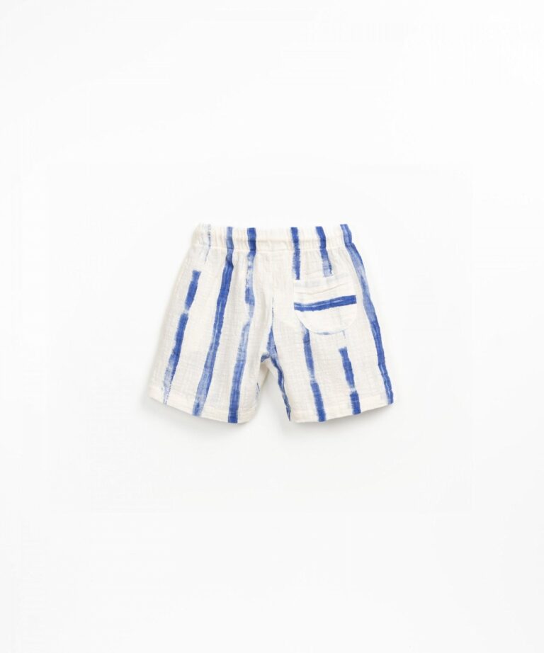 Printed Woven Shorts - Blue Stripes - Play Up Printed Woven Shorts - Blue Stripes - Play Up