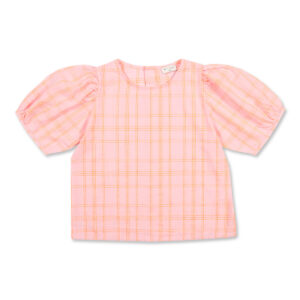 Puff Sleeve Blouse - Pink / Neon Orange - Petit Blush
