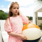 Puff Sleeve Blouse - Pink / Neon Orange - Petit Blush
