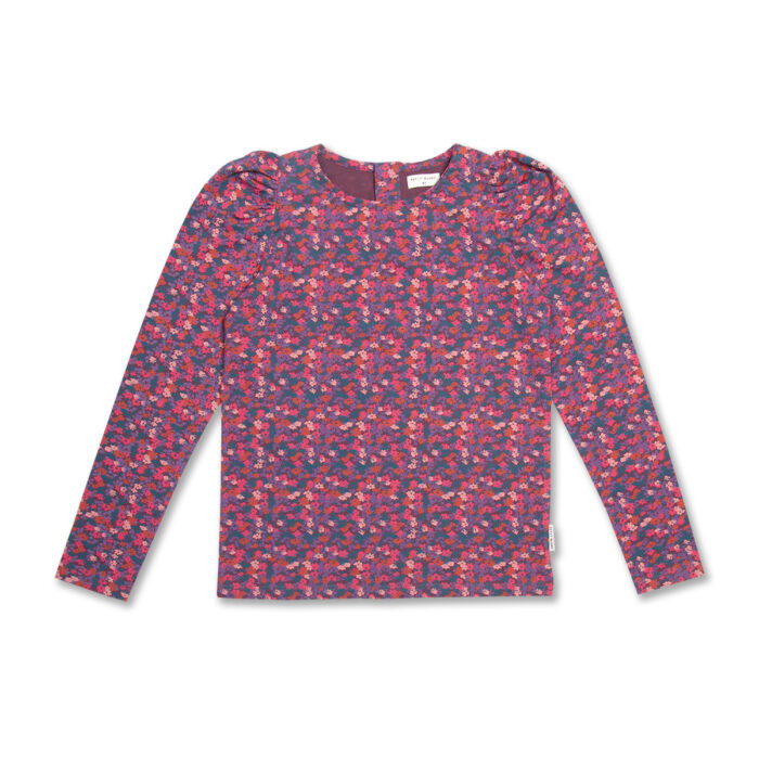 Puff Sleeve Top − Blossom Plum AOP - Petit Blush